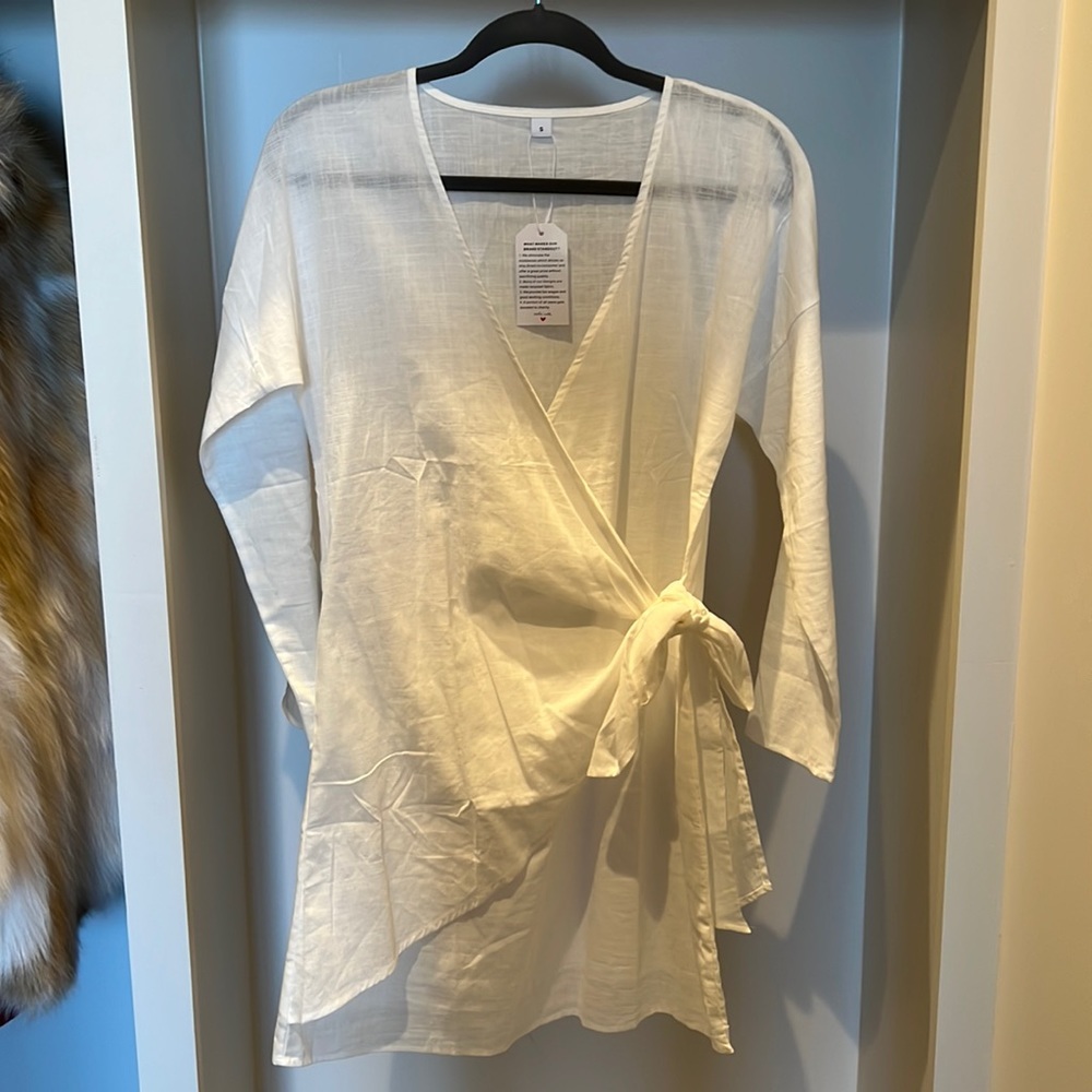 White linen dress